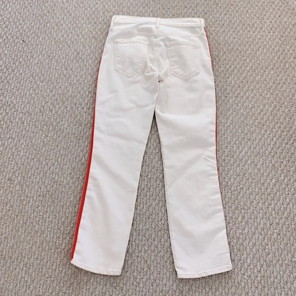 Mother Mid Rise Dazzler Whipping The Cream Pink Racer Crop